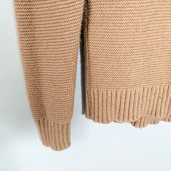 J. Crew beige oatmeal neutral heavy knit long sleeve crewneck pullover sweater - Picture 3 of 10